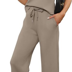 Limited time deal 10% off SAMPEEL Two Piece Sets for Women Summer Outfits Lounge Sets Mock Neck Tops Wide