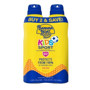Limited time deal-58% off Banana Boat Sport Kids Sunscreen Spray SPF 50, Twin Pack Spray Sunscreen for Kids