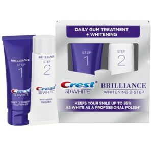 Amazon's Choice 7K+ bought in past month  savings-37% off Crest 3D White Brilliance 2 Step Kit, Crest 3D White Toothpaste