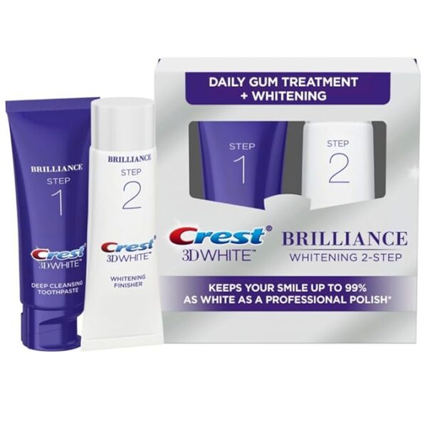 Amazon's Choice 7K+ bought in past month  savings-37% off Crest 3D White Brilliance 2 Step Kit, Crest 3D White Toothpaste