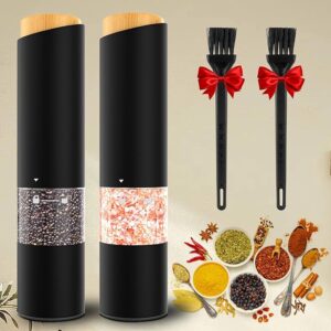 1K+ bought in past month -50% off Electric Salt and Pepper Grinder Set - Adjustable Coarseness, Battery-Operated with LED Light, 360° Transparent