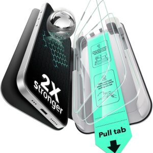 Prime Day Deal -20%  ESR 3 Pack for iPhone 16e/ iPhone 14/ iPhone 13/13 Pro Screen Protector, Military Grade Shatterproof, 9H Hardness, Tempered Glass with UltraFit Tray